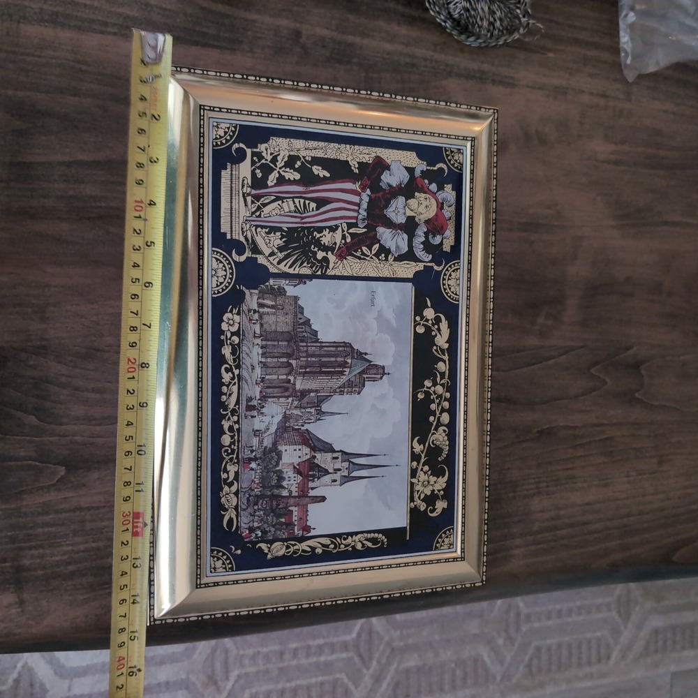 Vintage 1998 Henry Lambertz German Cookie Tin Large Hinged Scenic Storage Box - Picture 8 of 10